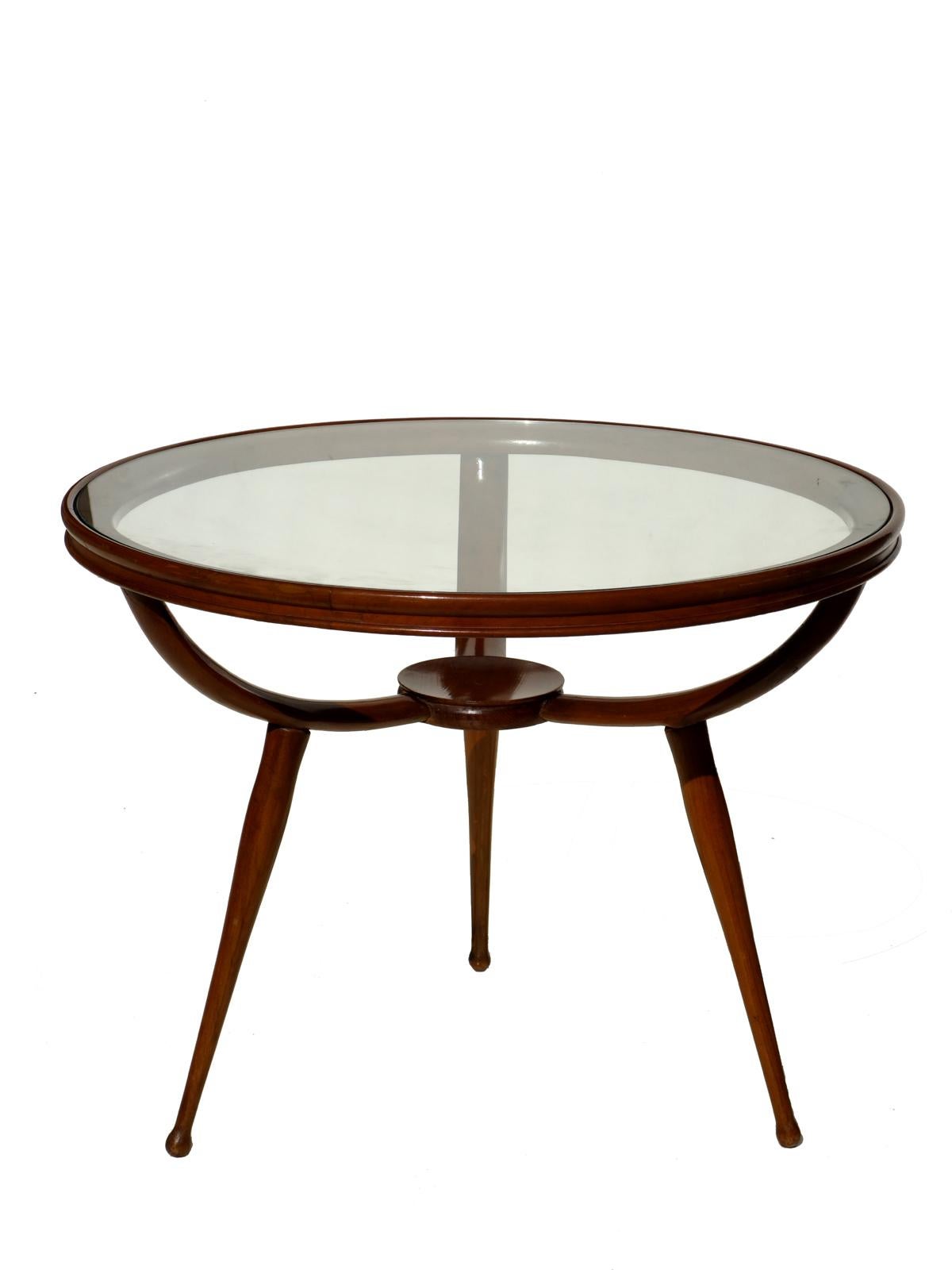 1950s Carlo de Carli Style Italian Design Midcentury Coffee Table In Excellent Condition In Brescia, IT