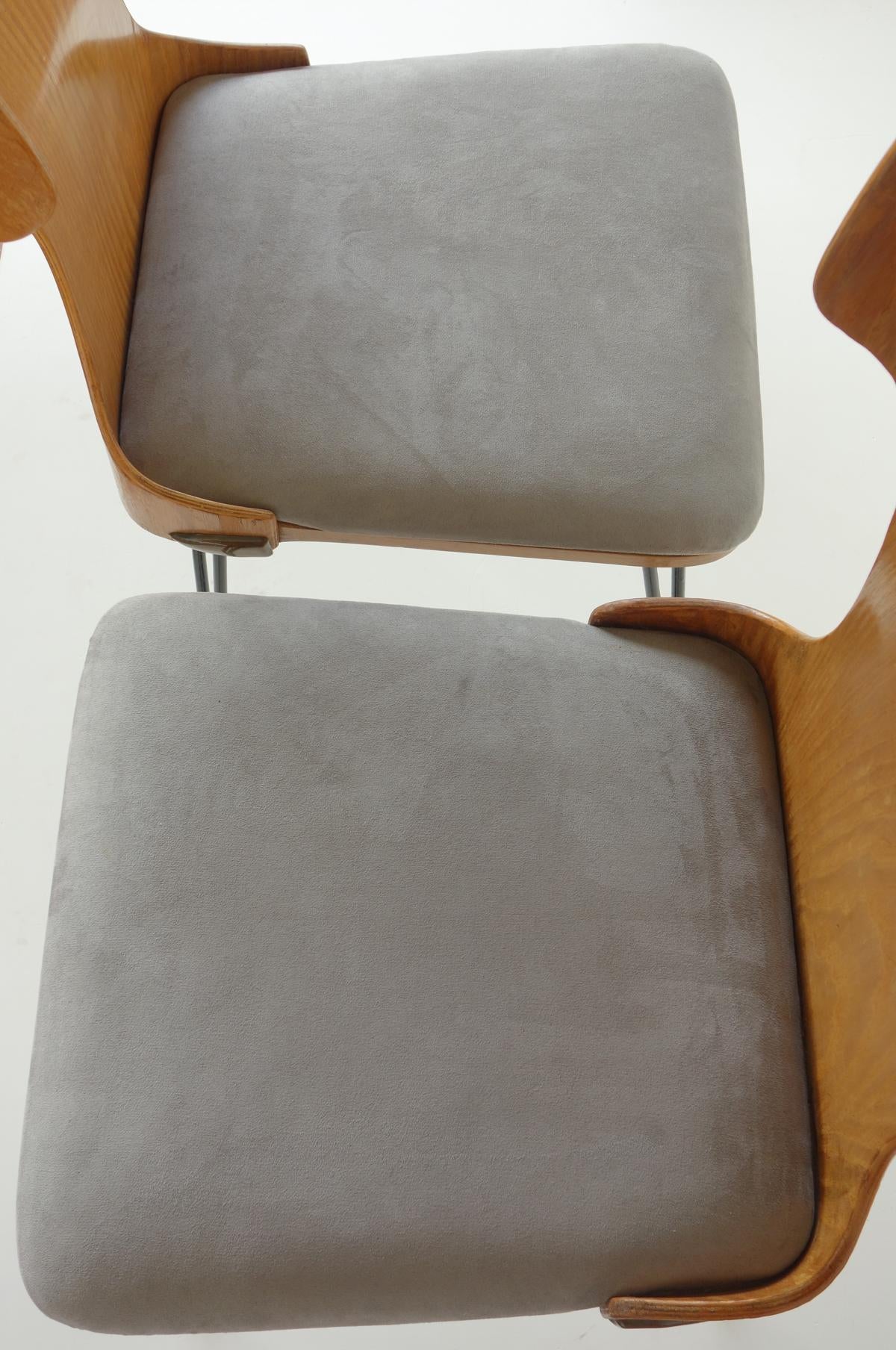 Mid-20th Century 1950s Carlo Ratti Italian Midcentury Design Bentwood Chair Set of 2 For Sale