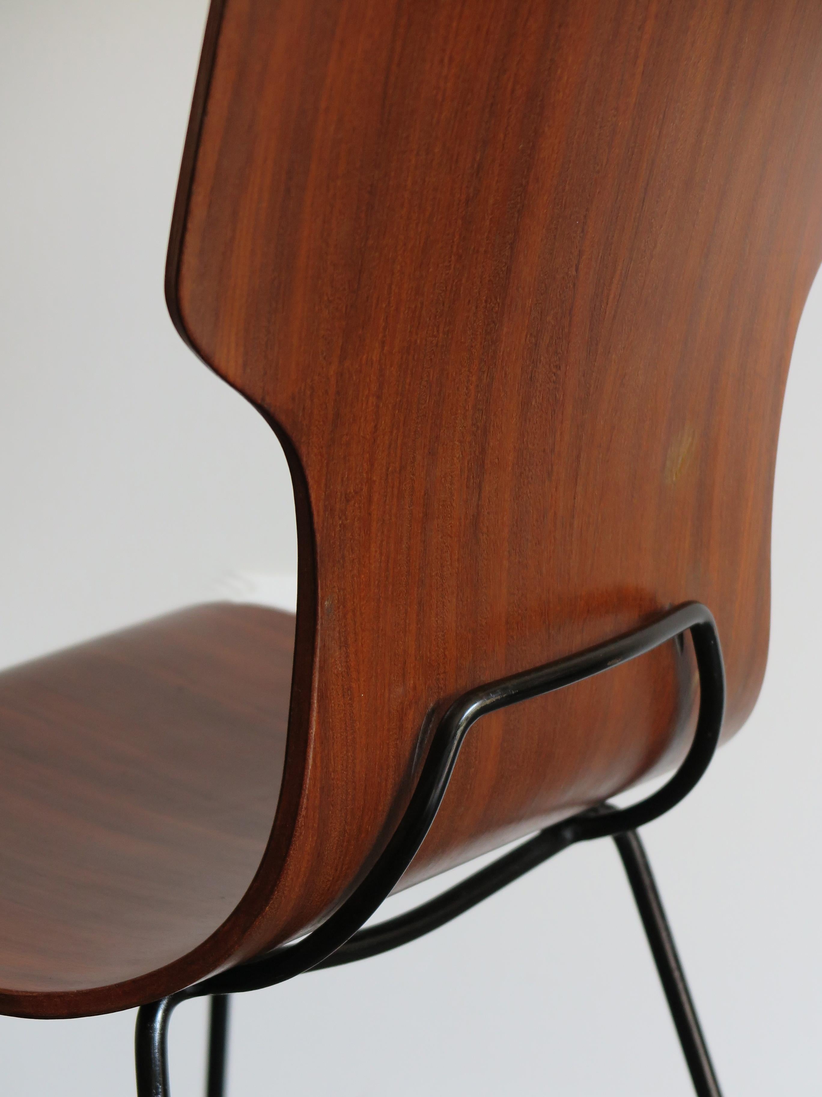 Metal 1950s Carlo Ratti Italian Midcentury Modern Design Dining Chairs