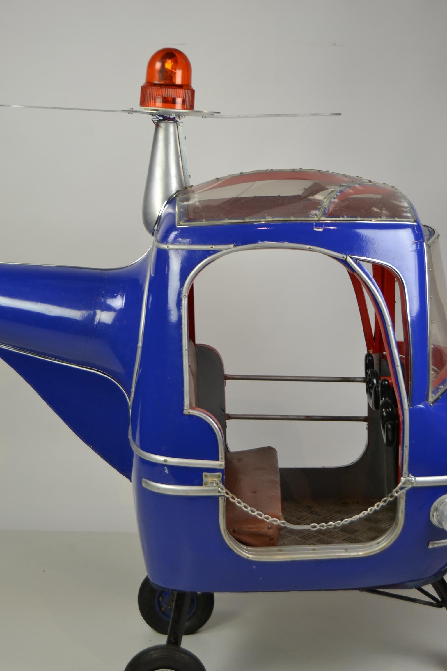1950s Blue Carousel Ride Chopper by Hennecke, Germany, Wood and Metal 13