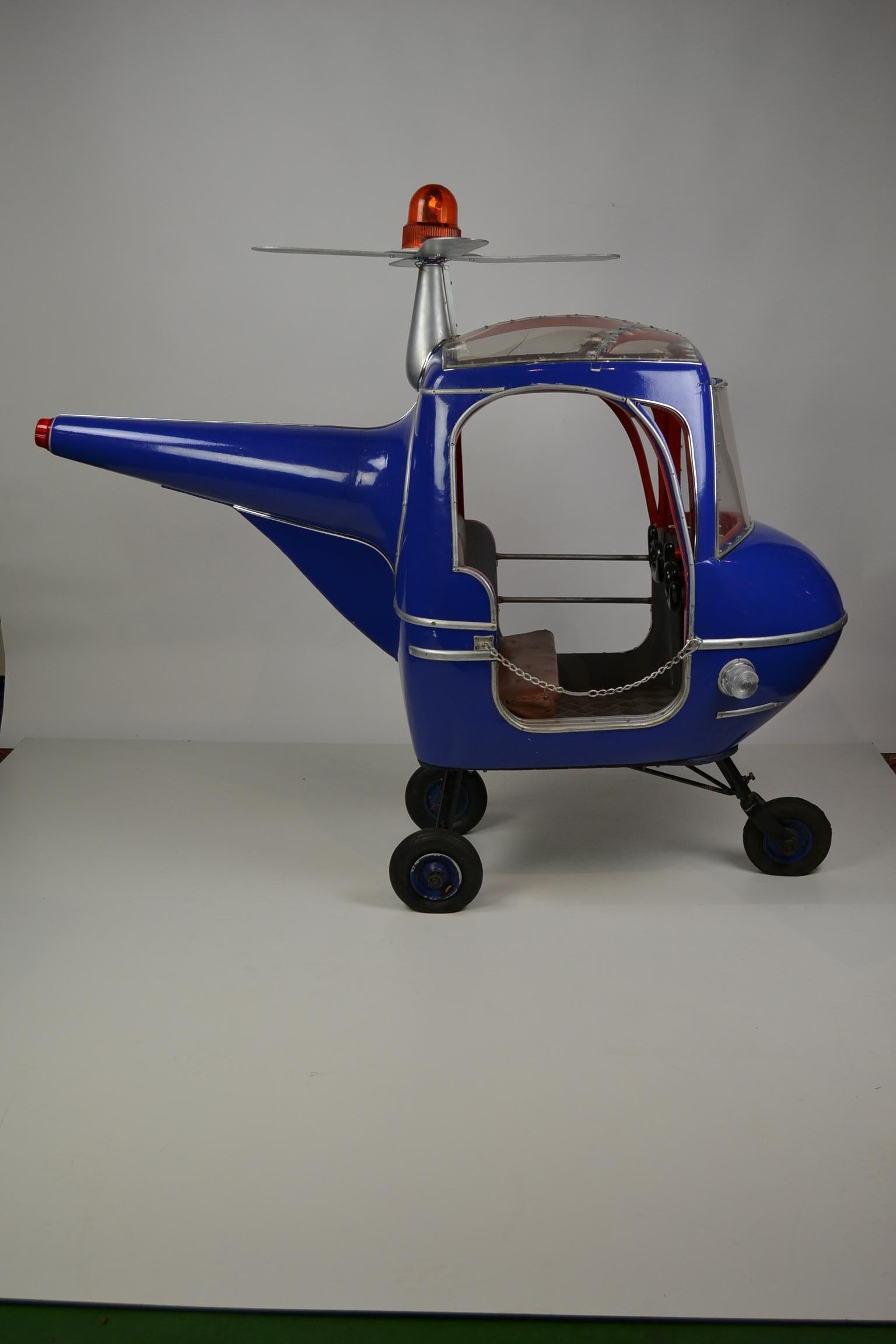 1950s Blue Carousel Ride Chopper by Hennecke, Germany, Wood and Metal 16