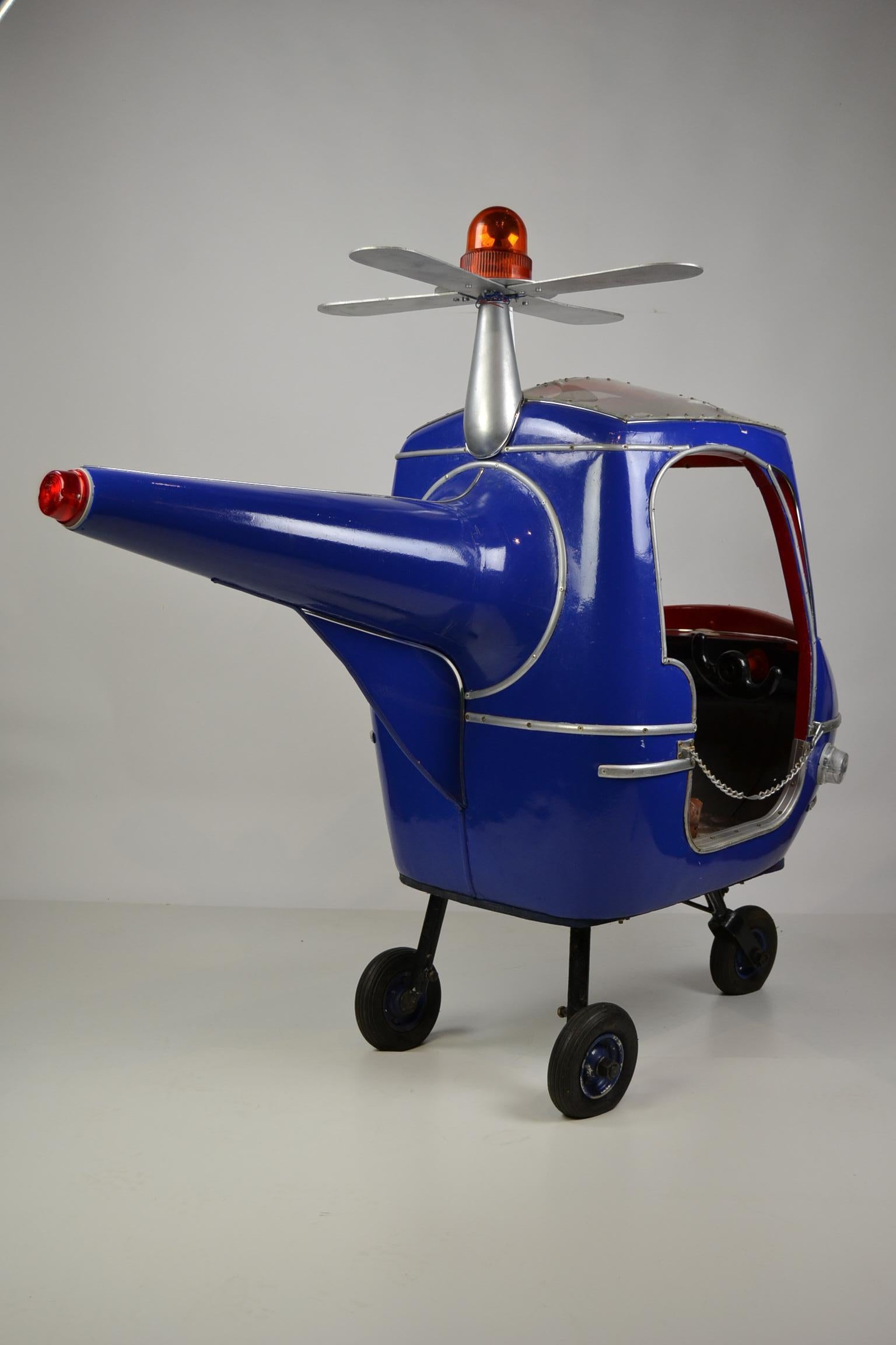 1950s Blue Carousel Ride Chopper by Hennecke, Germany, Wood and Metal 2