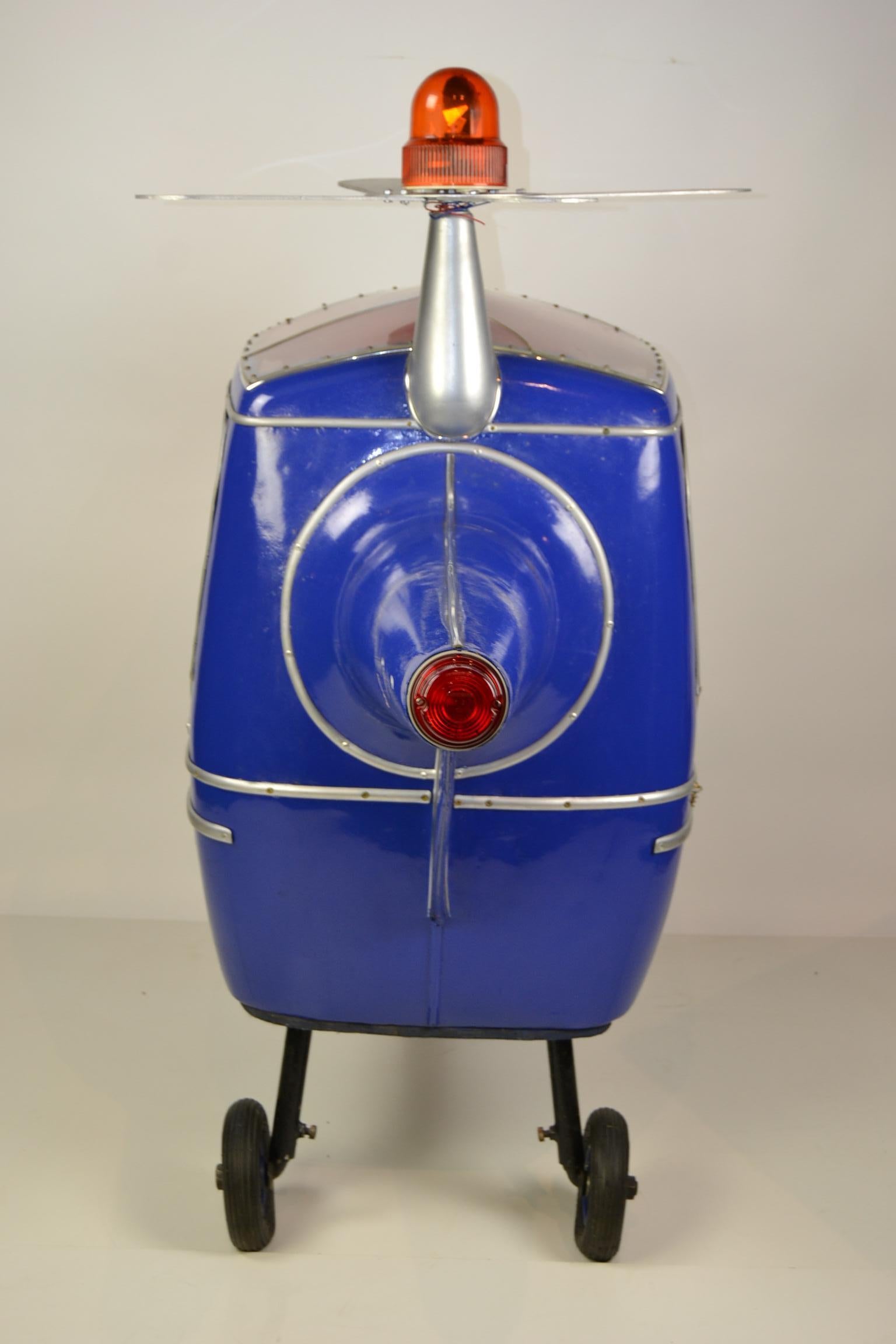 1950s Blue Carousel Ride Chopper by Hennecke, Germany, Wood and Metal 3
