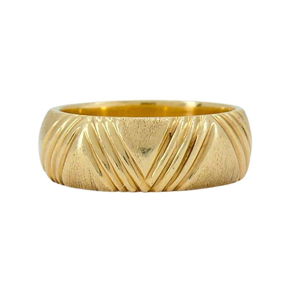 1950s Cartier 14k Gold Brushed Band Ring sz 7 Bon état - En vente à Beverly Hills, CA