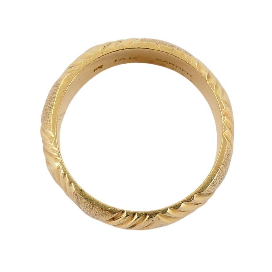 1950s Cartier 14k Gold Brushed Band Ring sz 7 Unisexe en vente
