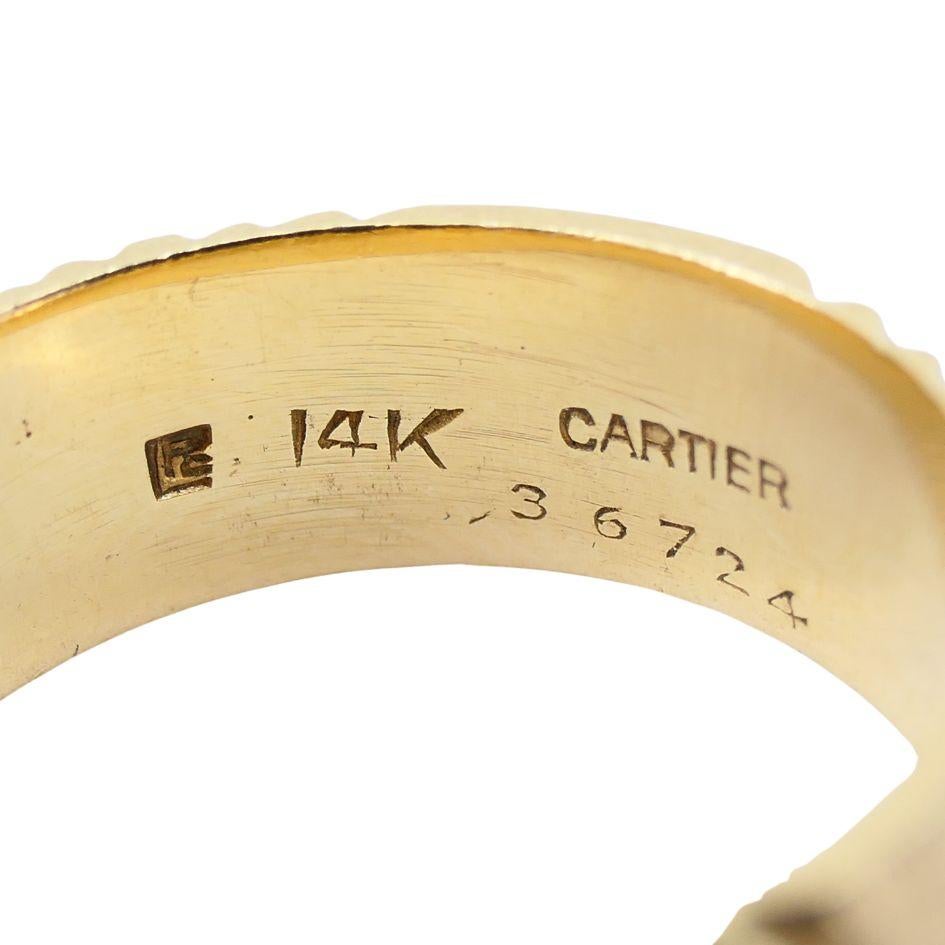 1950s Cartier 14k Gold Brushed Band Ring sz 7 en vente 2