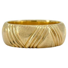 1950s Cartier 14k Gold Brushed Band Ring sz 7