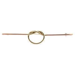 1950's Cartier 14K Yellow & Rose Gold Vintage Lover's Knot Retro Brooch Pin