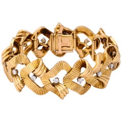1950s Cartier Diamond Gold Bracelet
