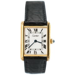 Retro 1950s Cartier Tank Louis Manual Wristwatch, 18 Karat Yellow Gold Vermeil
