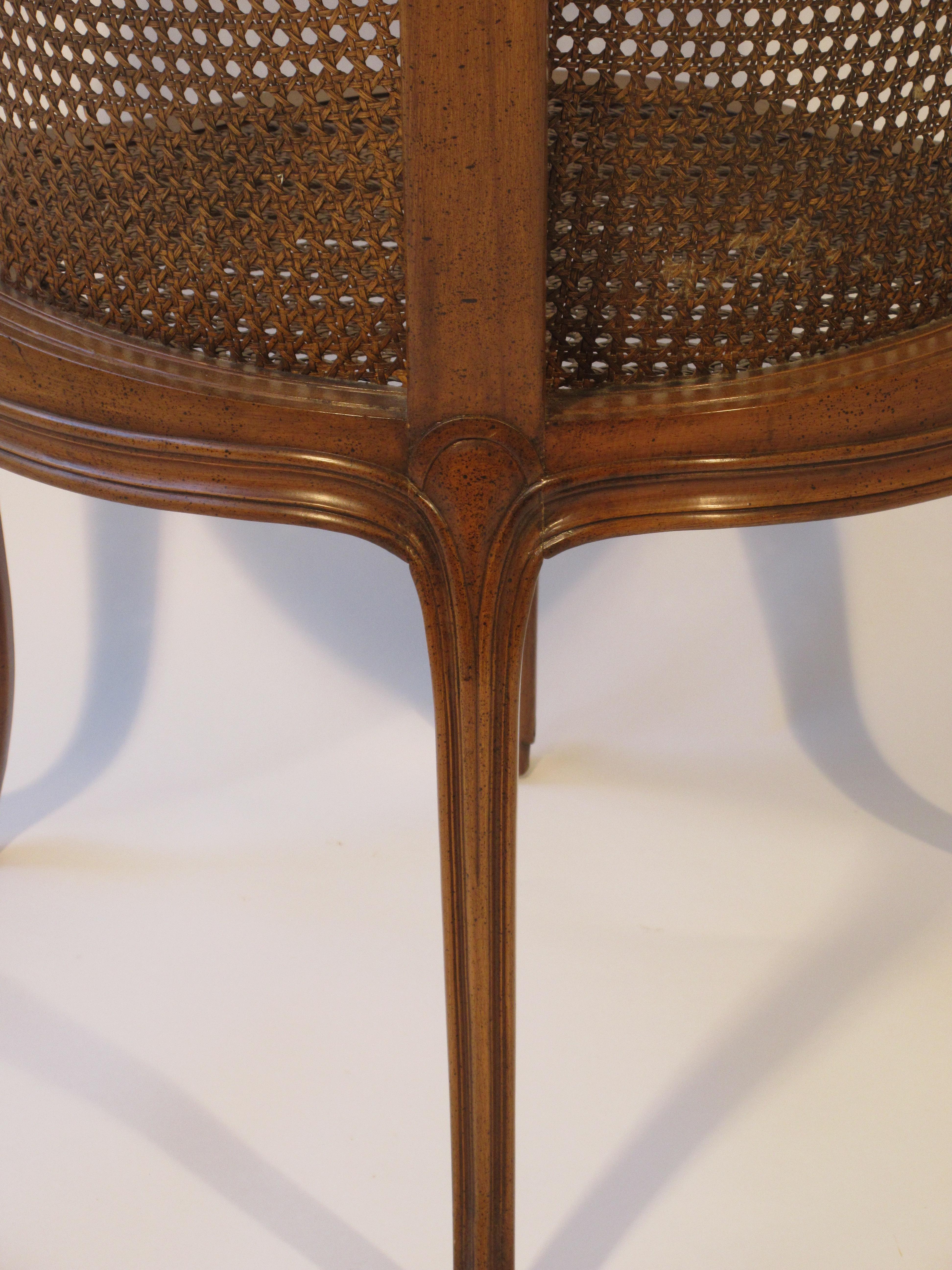 1950s Carved French Style Caned Back Corner Chair 5