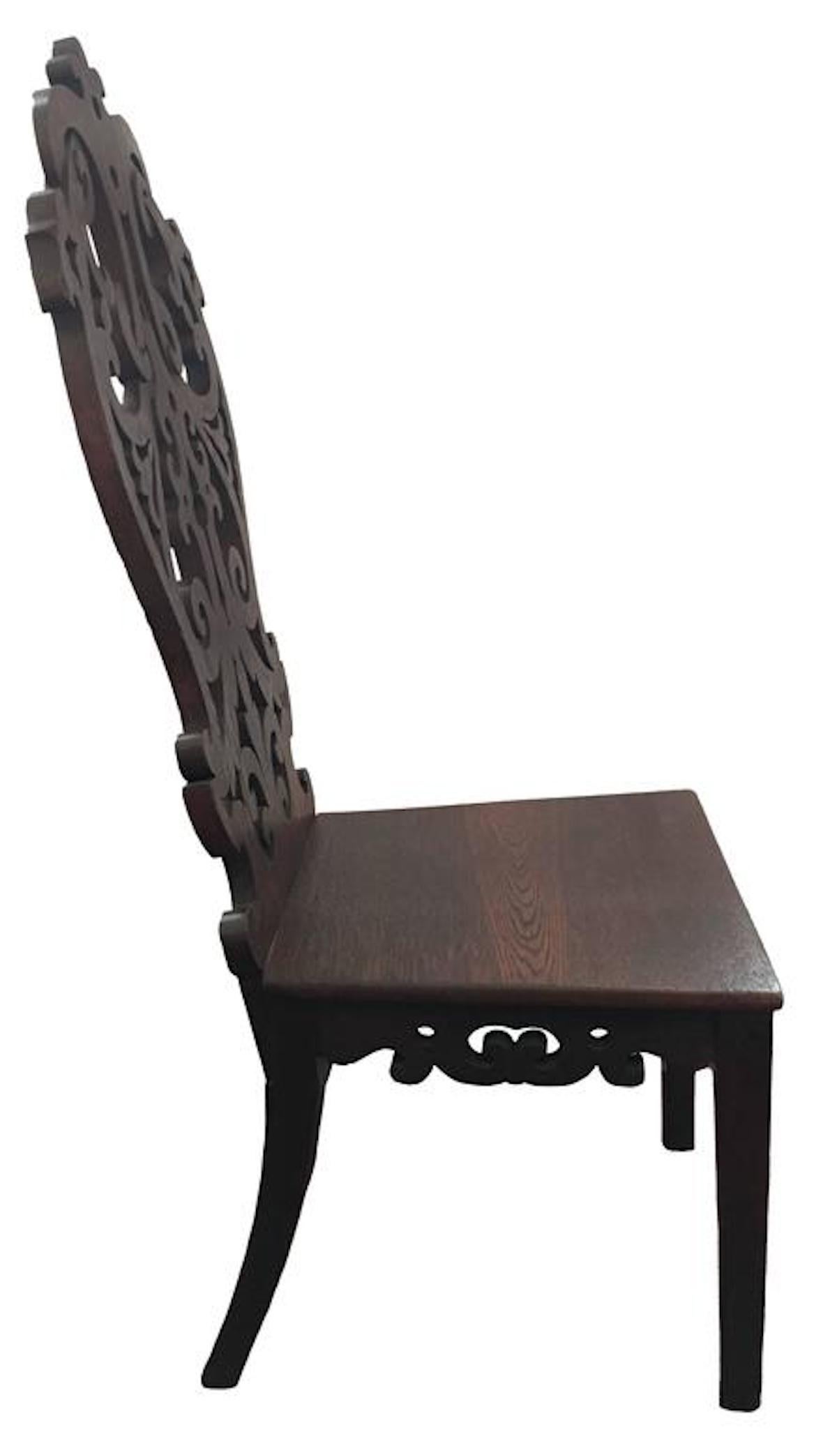 Primitive 1950s Carved Haitian Wood Side Chairs