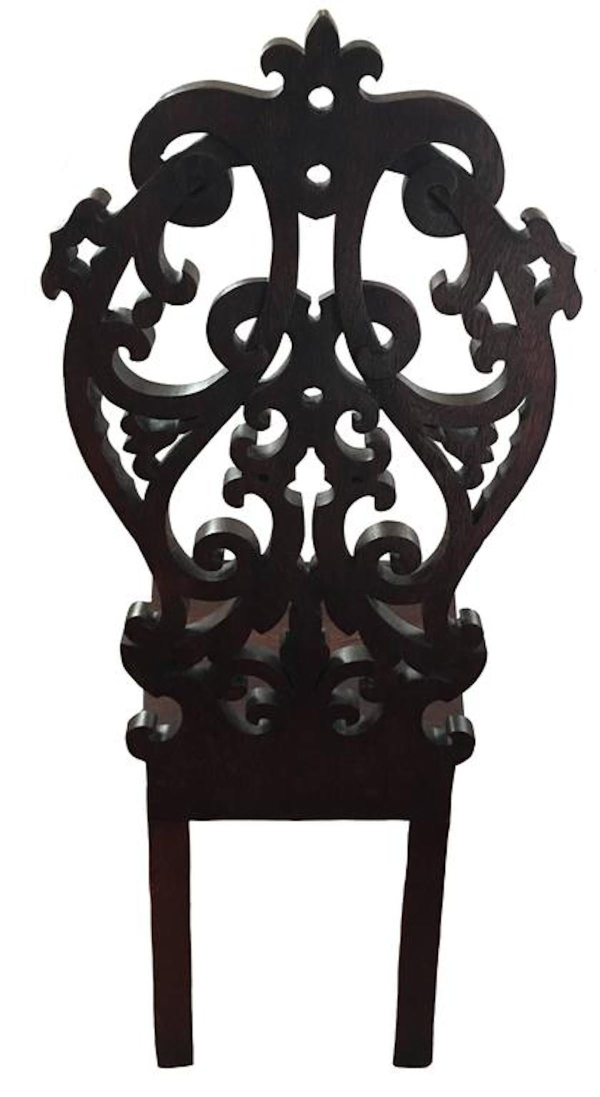 1950s Carved Haitian Wood Side Chairs 1