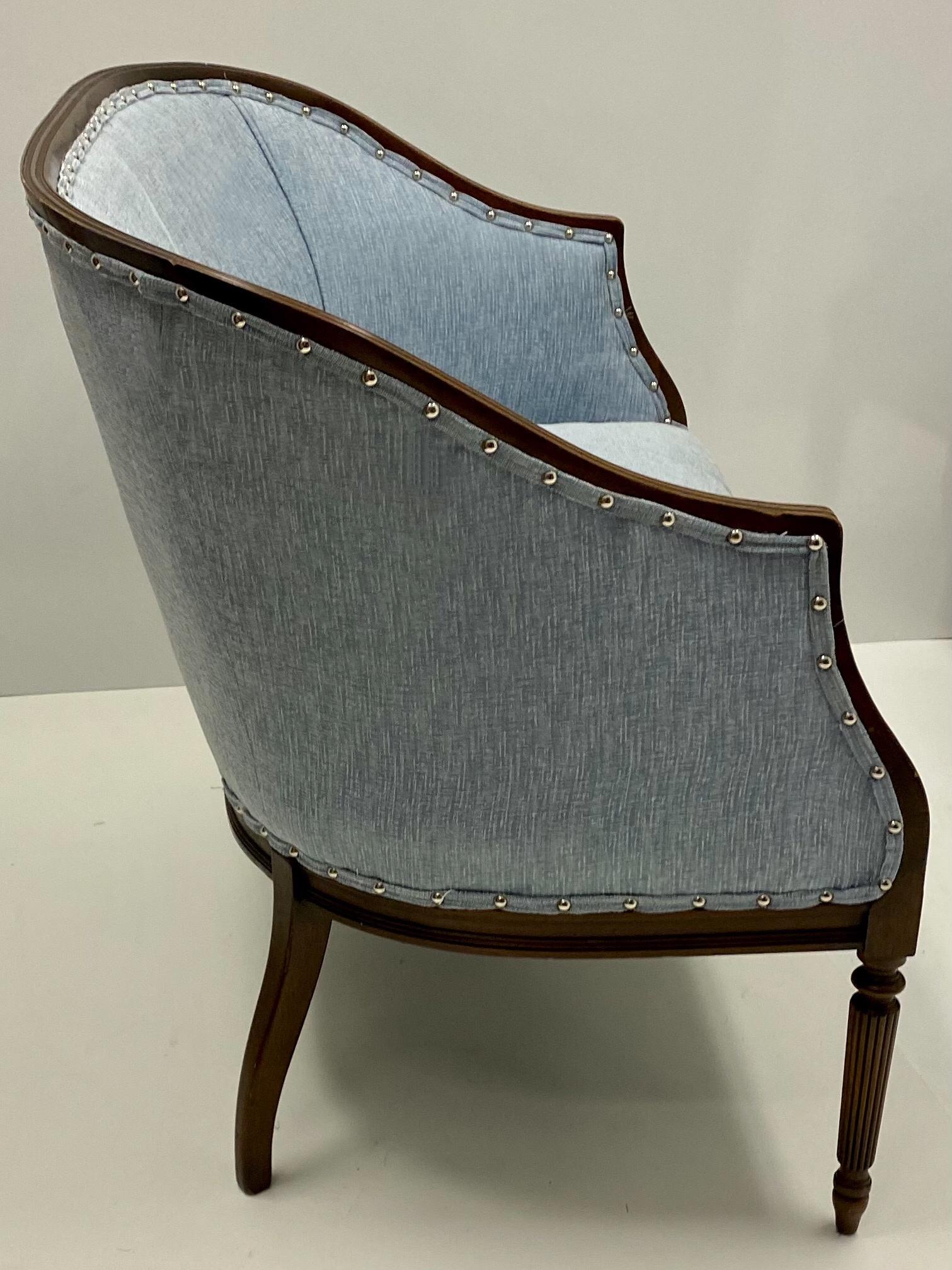 American 1950s Carved Mahogany Sheraton Style Settee