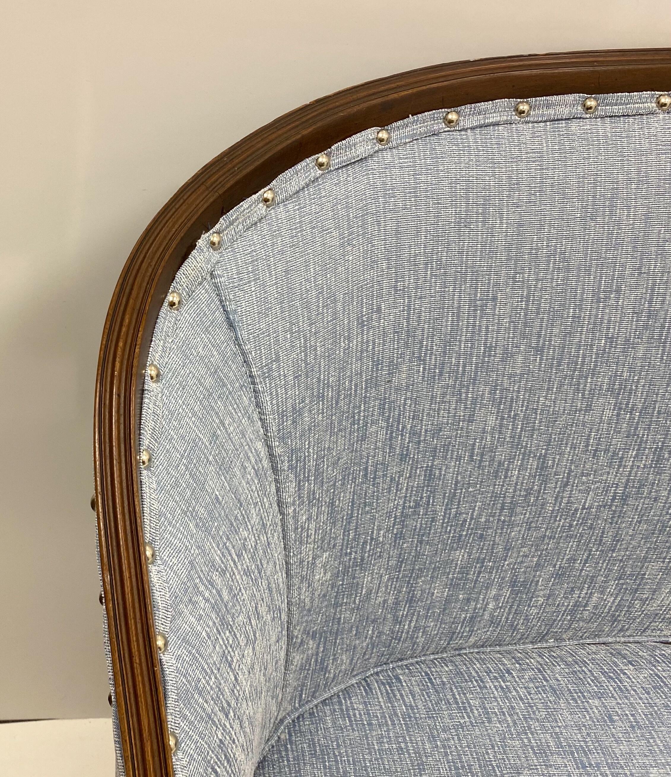 20th Century 1950s Carved Mahogany Sheraton Style Settee