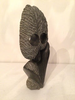 1950s Carved Marble Owl Sculpture