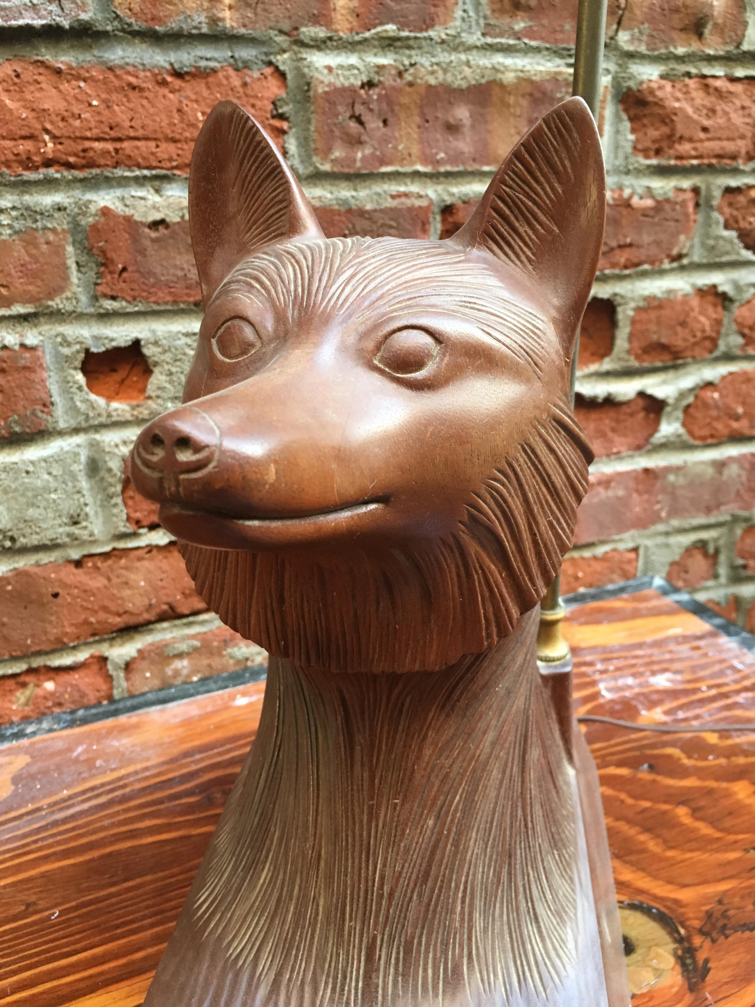 wood carved fox