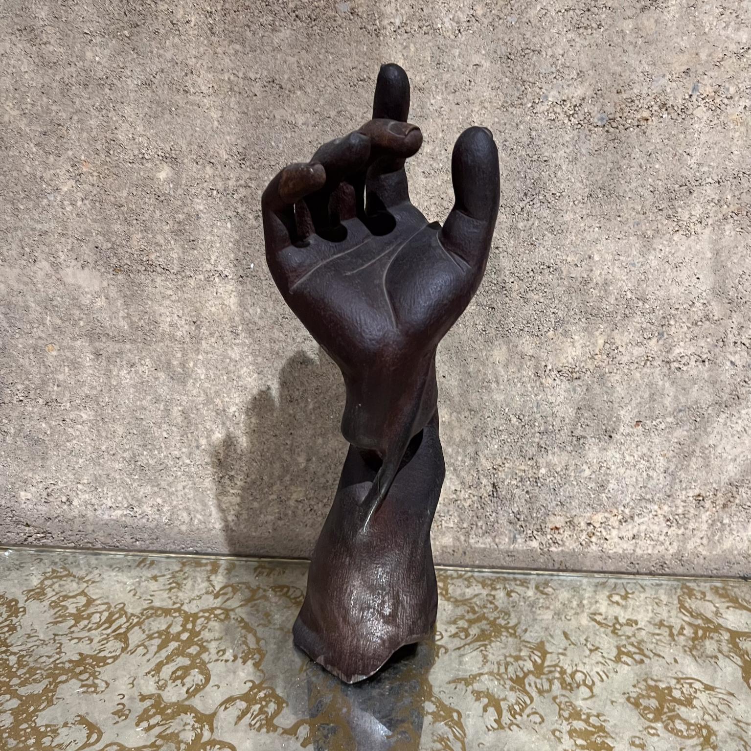 Mid-20th Century 1950s Carved Wood Hand Art Sculpture Mexico