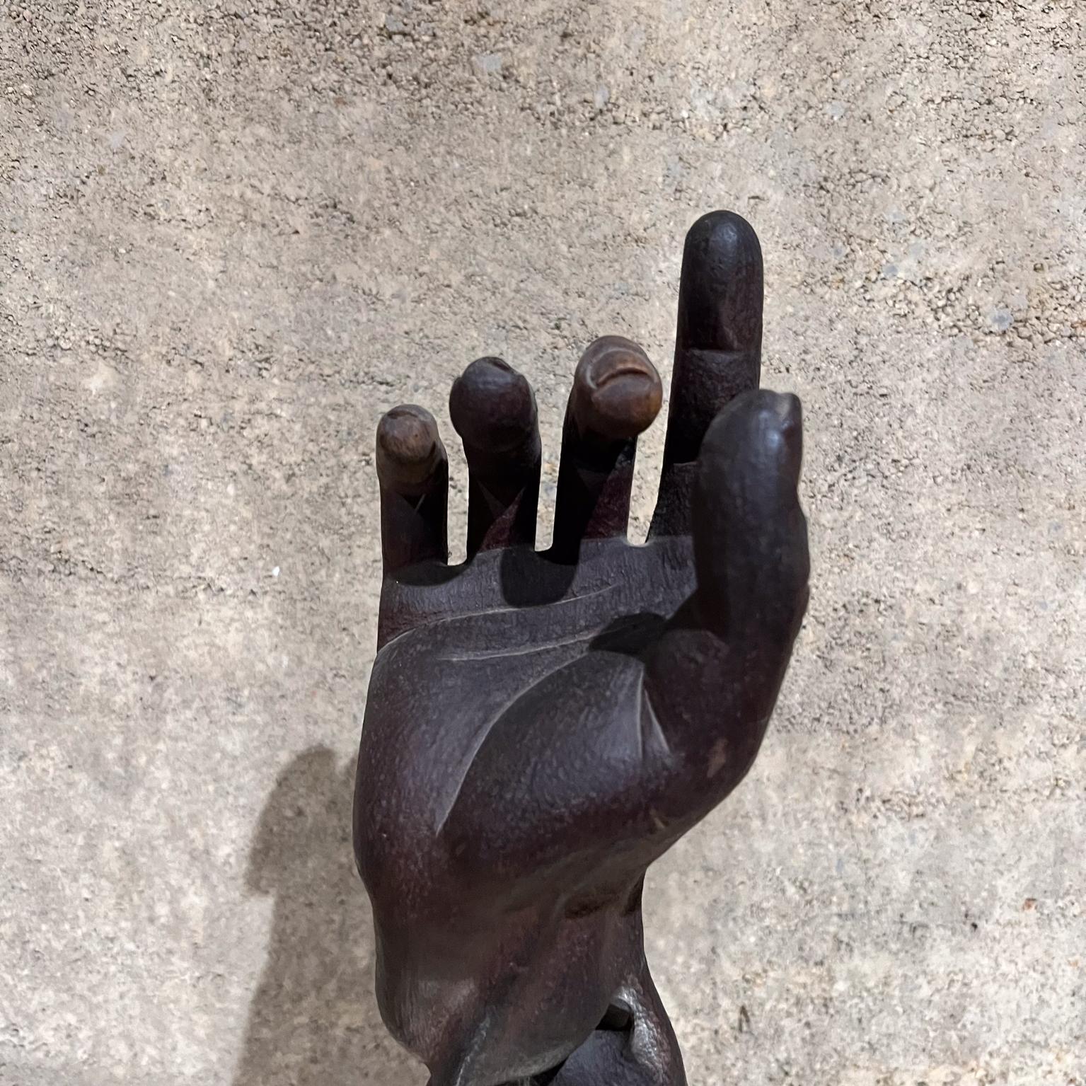 1950s Carved Wood Hand Art Sculpture Mexico 1