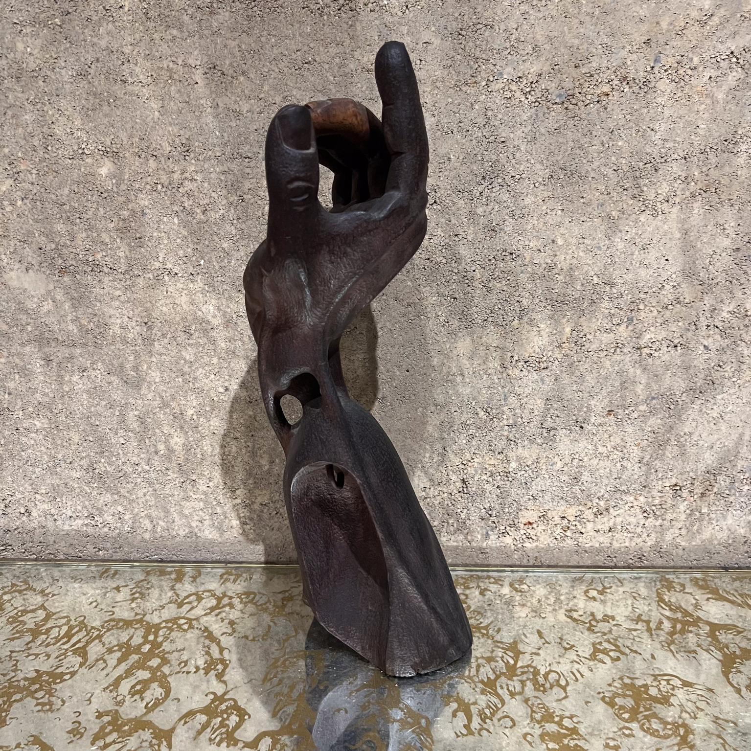 1950s Carved Wood Hand Art Sculpture Mexico 6