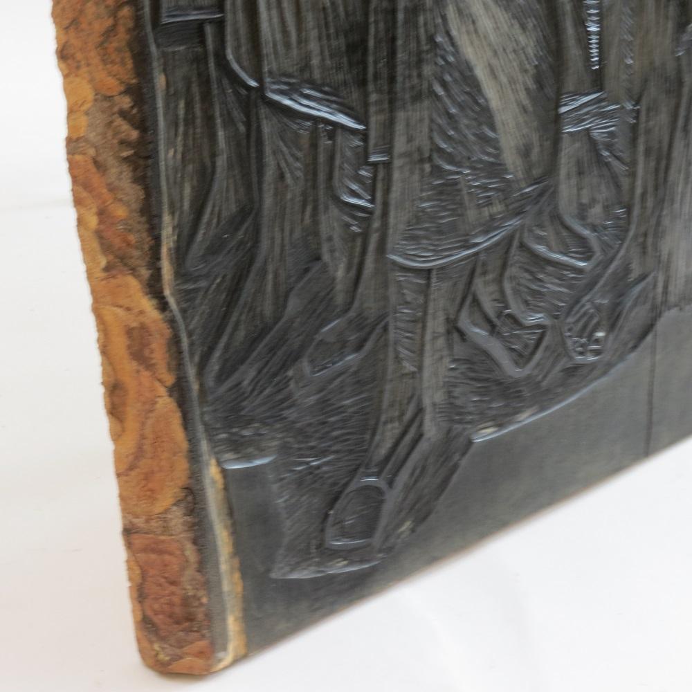 Bloc d'impression en bois sculpté des années 1950 par Pauline Jacobsen Christian Soul en vente 3