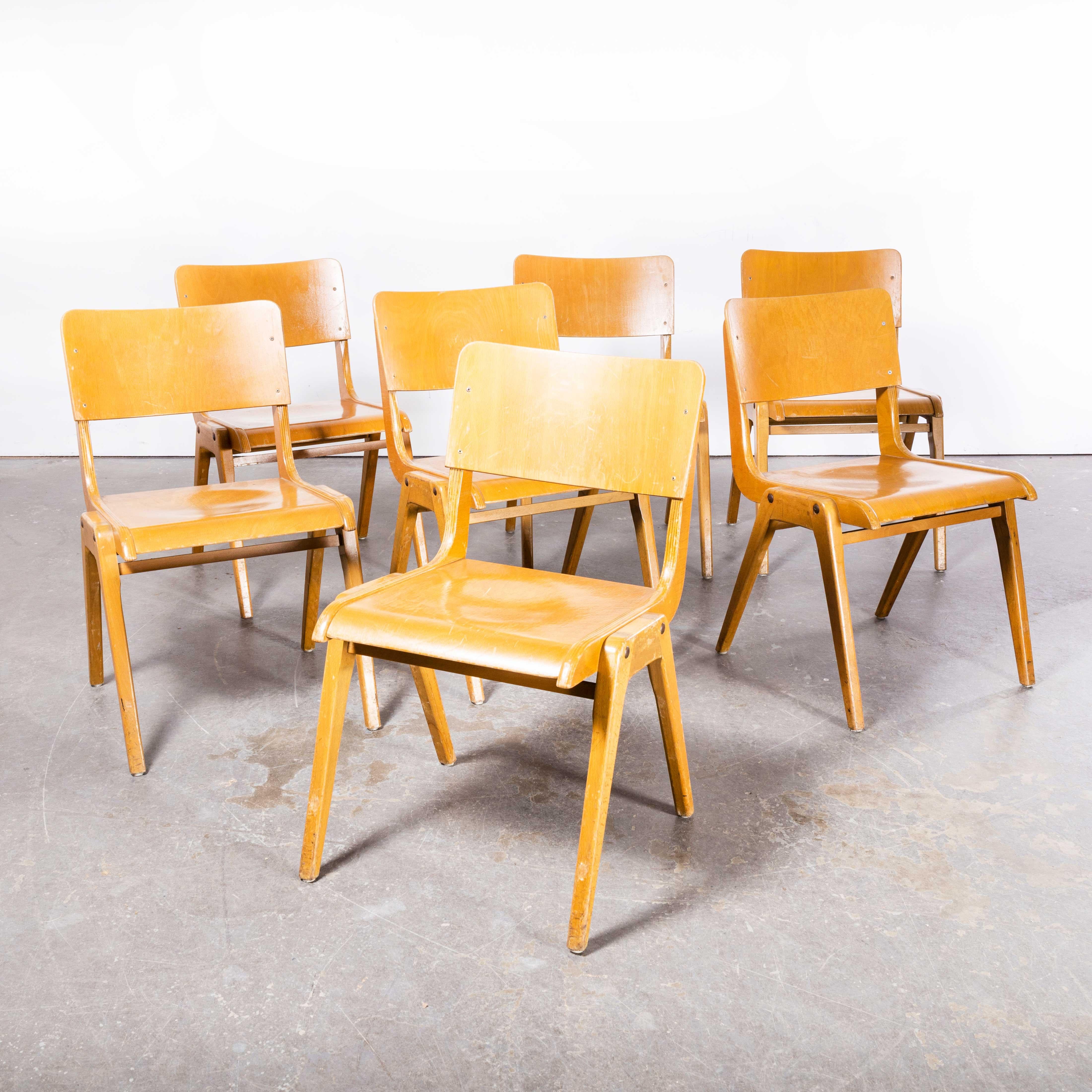 1950s Casala Honey Beech Stacking Dining Chair, Set of Seven For Sale ...