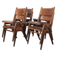 1950s Casala Midcentury Walnut Stacking Dining Chair, Set of Eight
