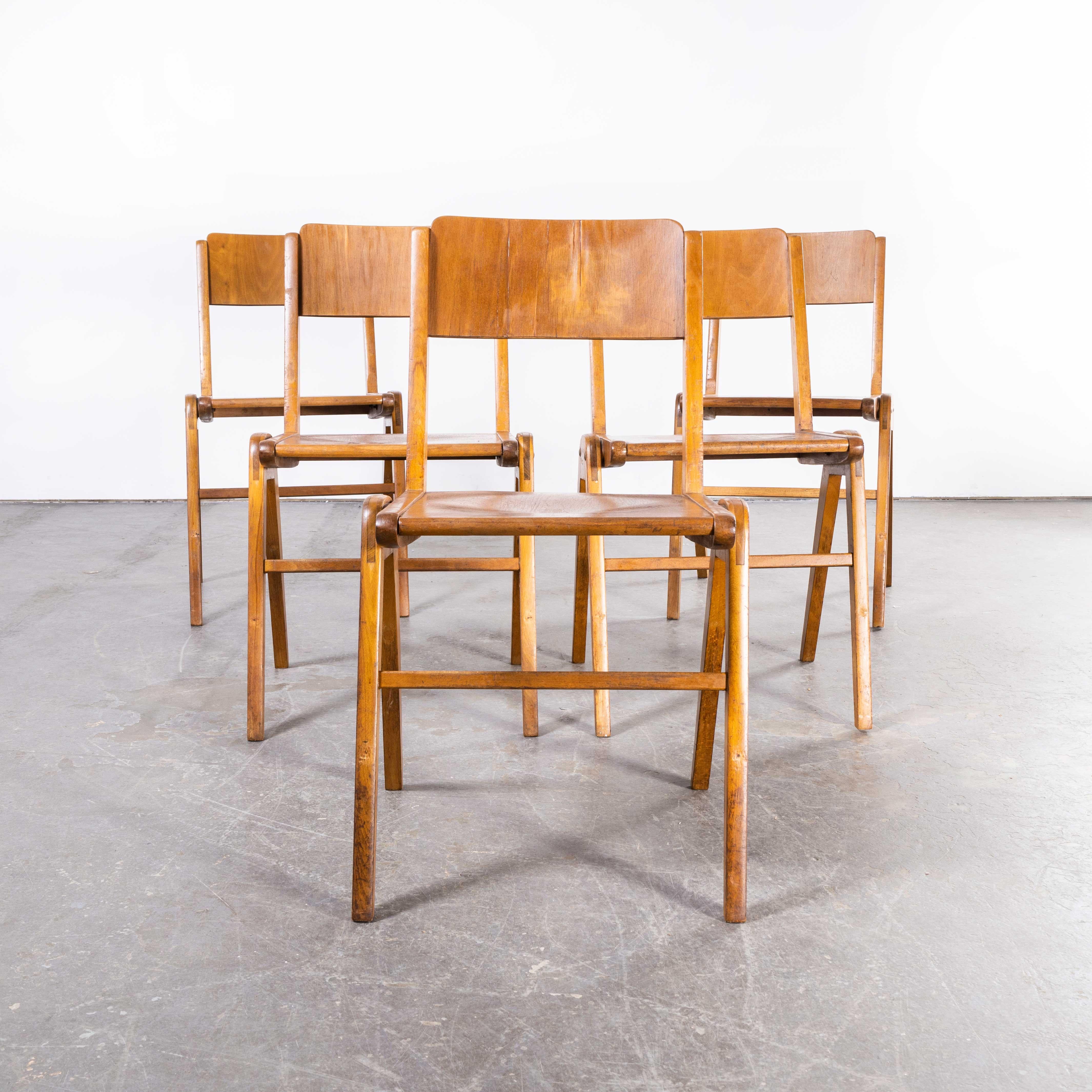 1950's Casala Stacking Dining Chairs, Set of Five 4