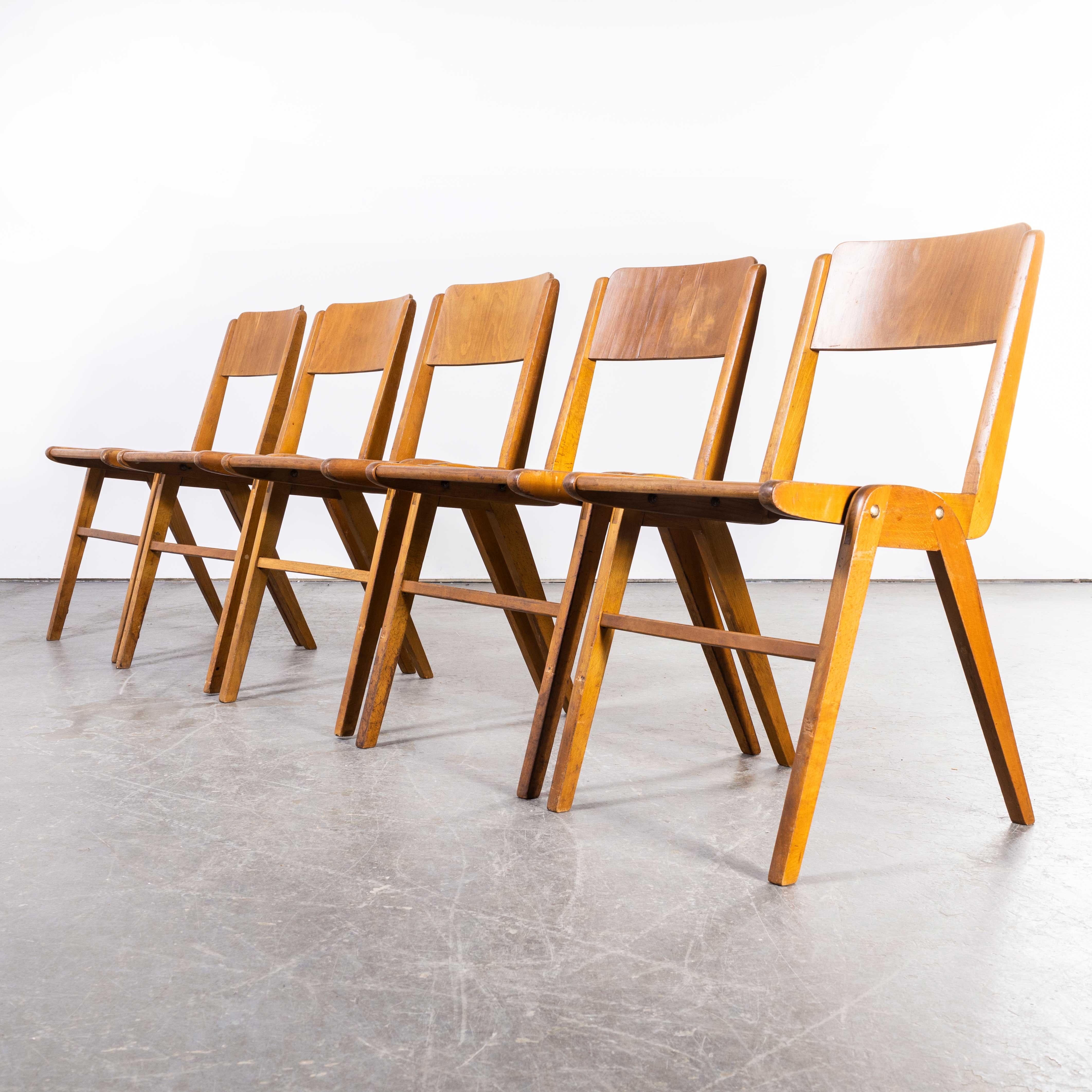 1950's Casala Stacking Dining Chairs, Set of Five 11