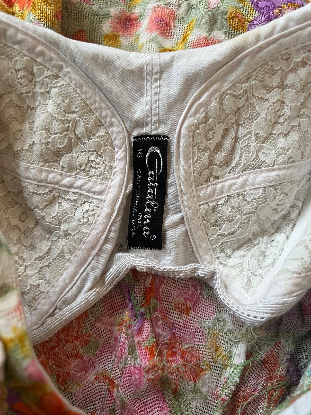 Women's 1950s Catalina Floral Textured Cotton Swimsuit For Sale