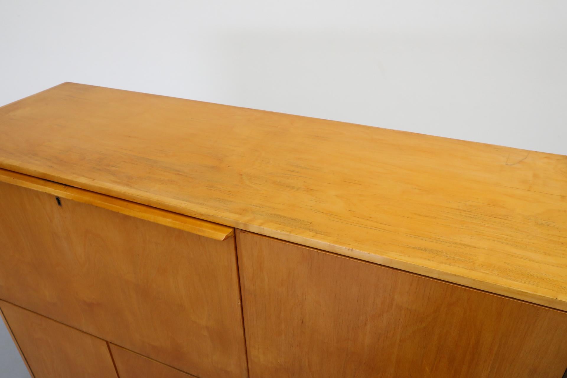 1950's Cees Braakman “Combex Series” Birch Secretaire Cabinet for Pastoe 5