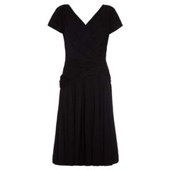 1950’s Ceil Chapman Black Crepe Crossover Dress