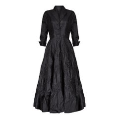 1950s Ceil Chapman Black Silk Taffeta Full Circle Dress