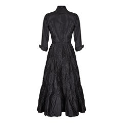 Vintage 1950s Ceil Chapman Black Silk Taffeta Full Circle Dress