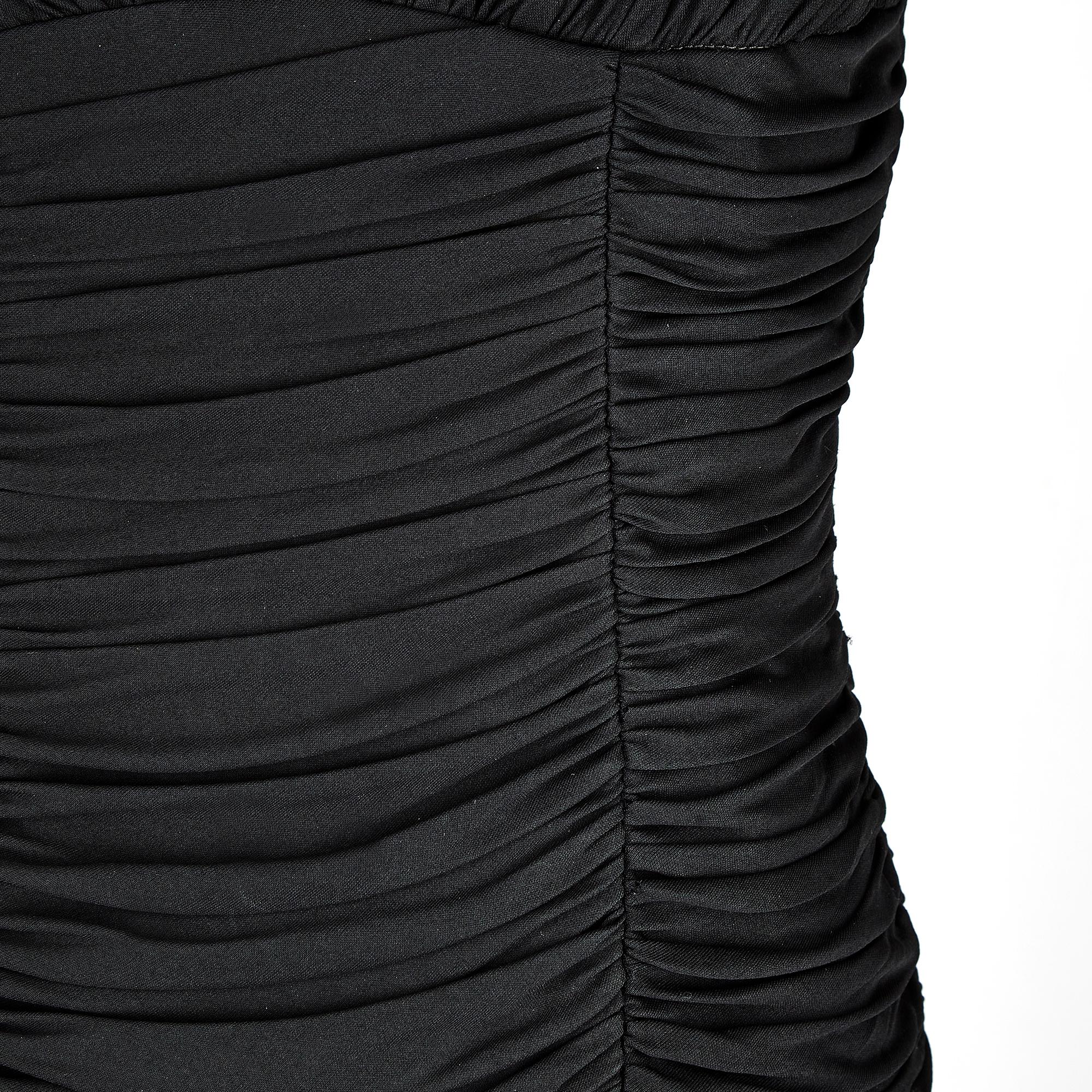 Ceil Chapman Kleid aus schwarzem Taft und gerafftem Seidenjersey aus den 1950er Jahren Damen im Angebot