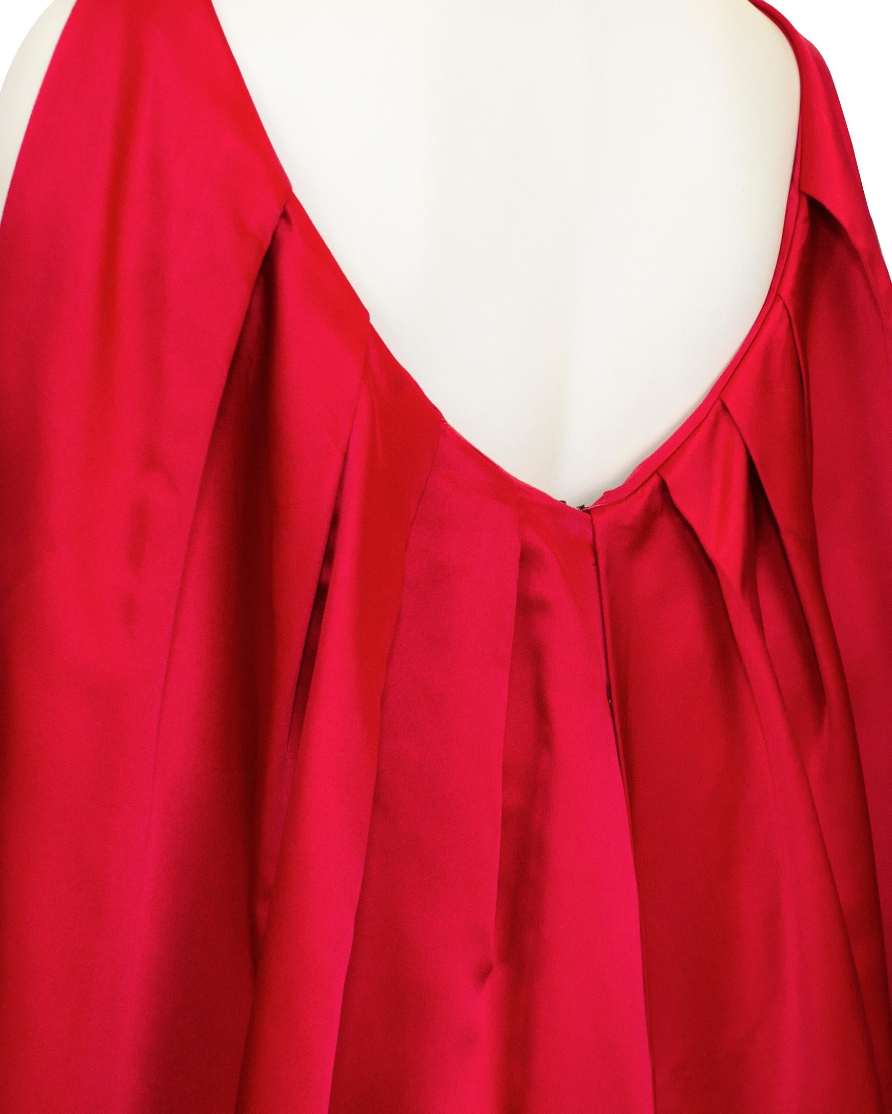 Women's 1950s Ceil Chapman Floral Silk Gown with Back Cape For Sale