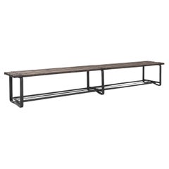 Used 1950s Central European Industrial Steel Frame Bench
