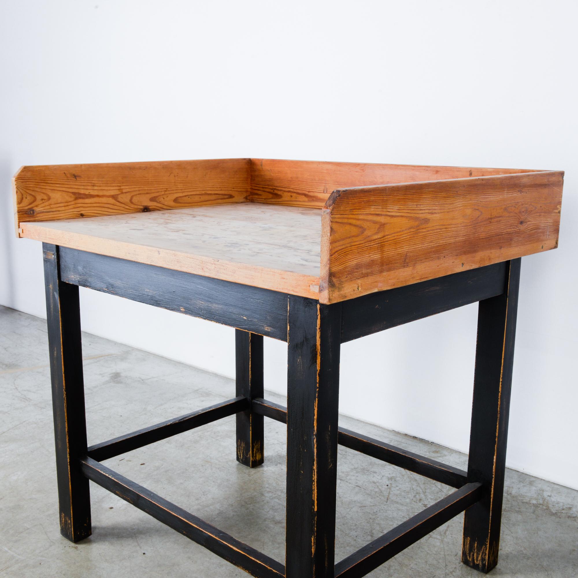 wooden bakery table