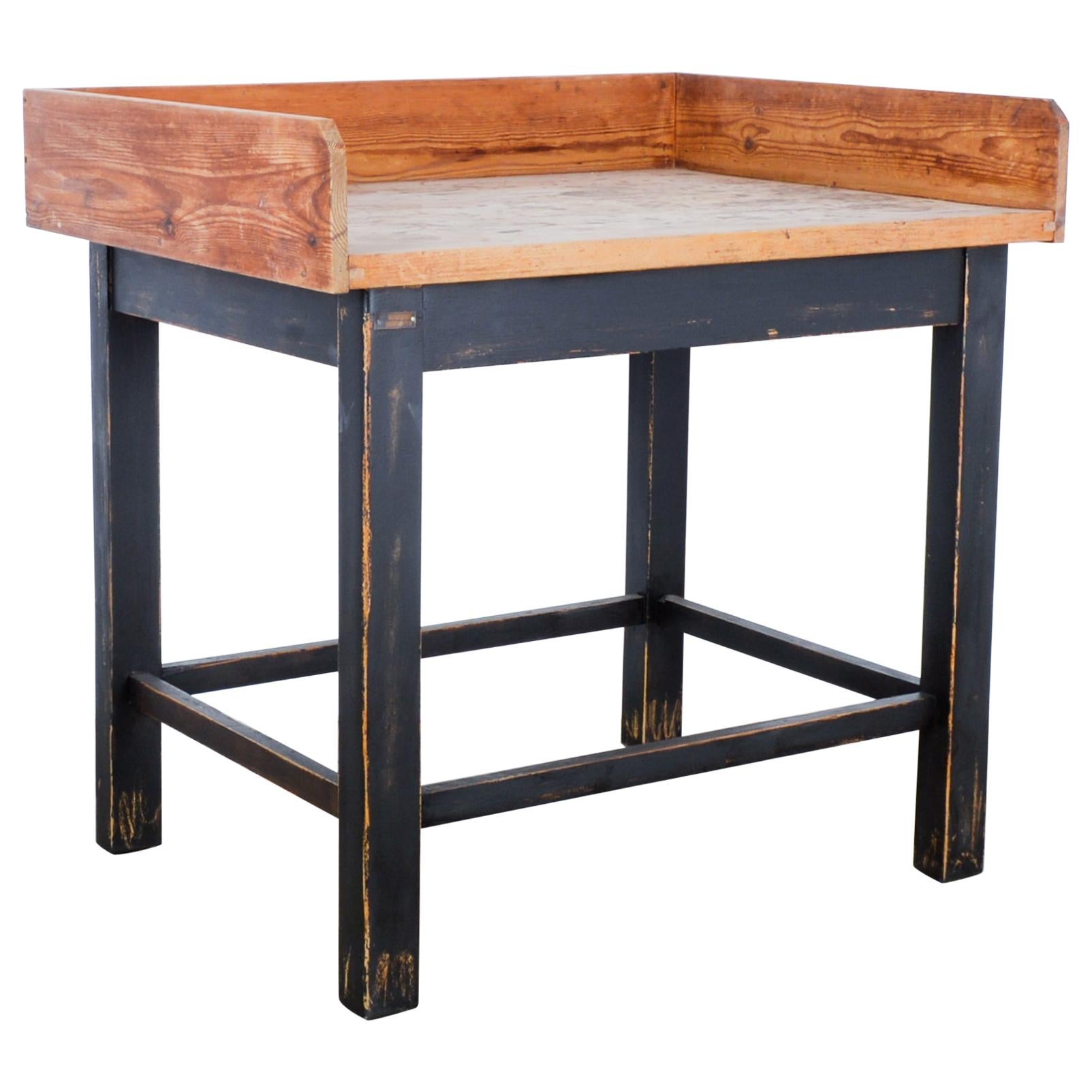 1950s Central European Wooden Patinated Bakery Table