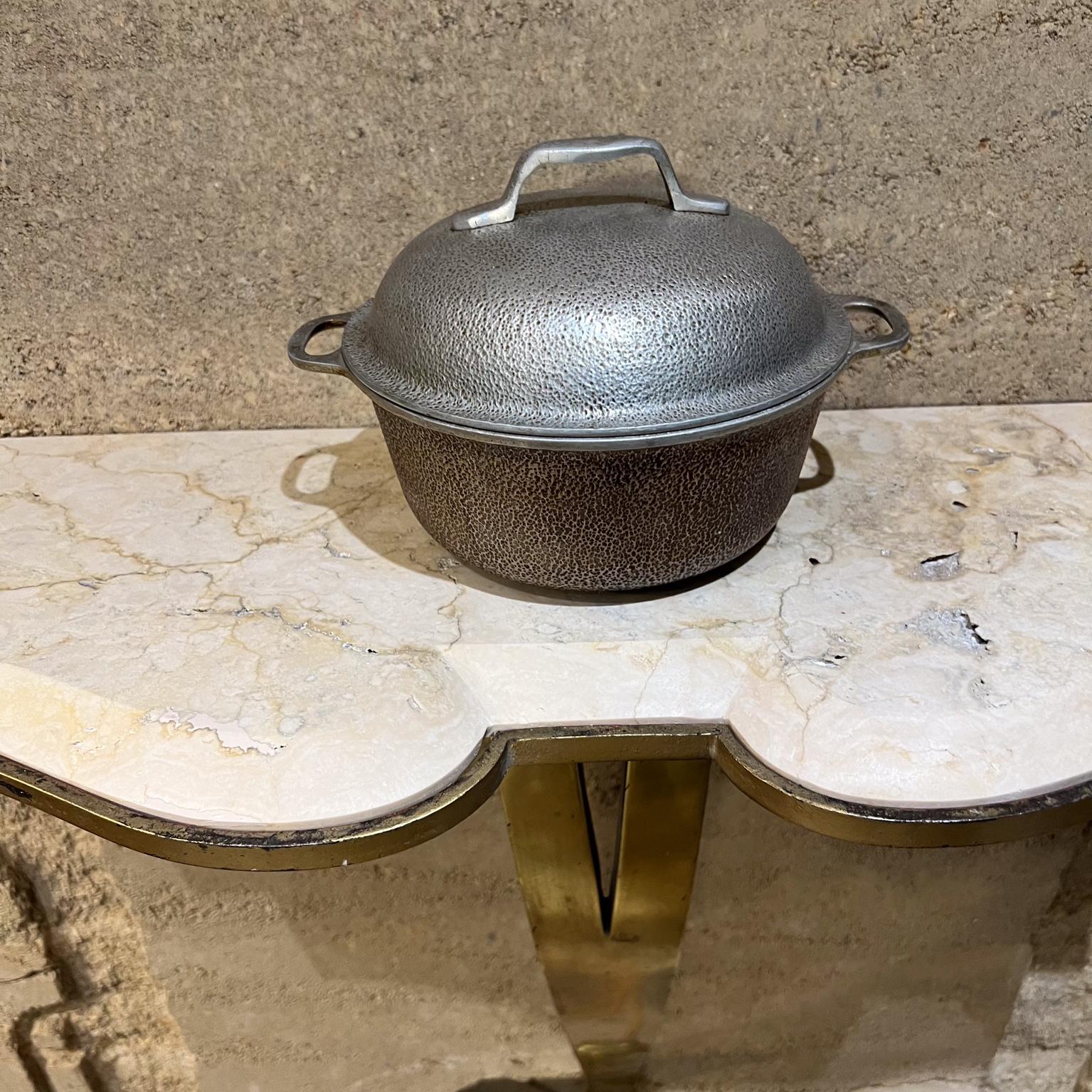 Mid-Century Modern 1950s Century Silver Seal Hammered Aluminum Dutch Oven Roaster For Sale