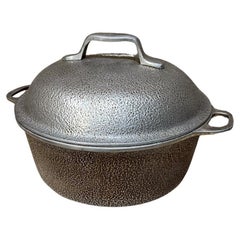 1950er Jahre Jahrhundert Silber Siegel gehämmert Aluminium Dutch Oven Roaster 