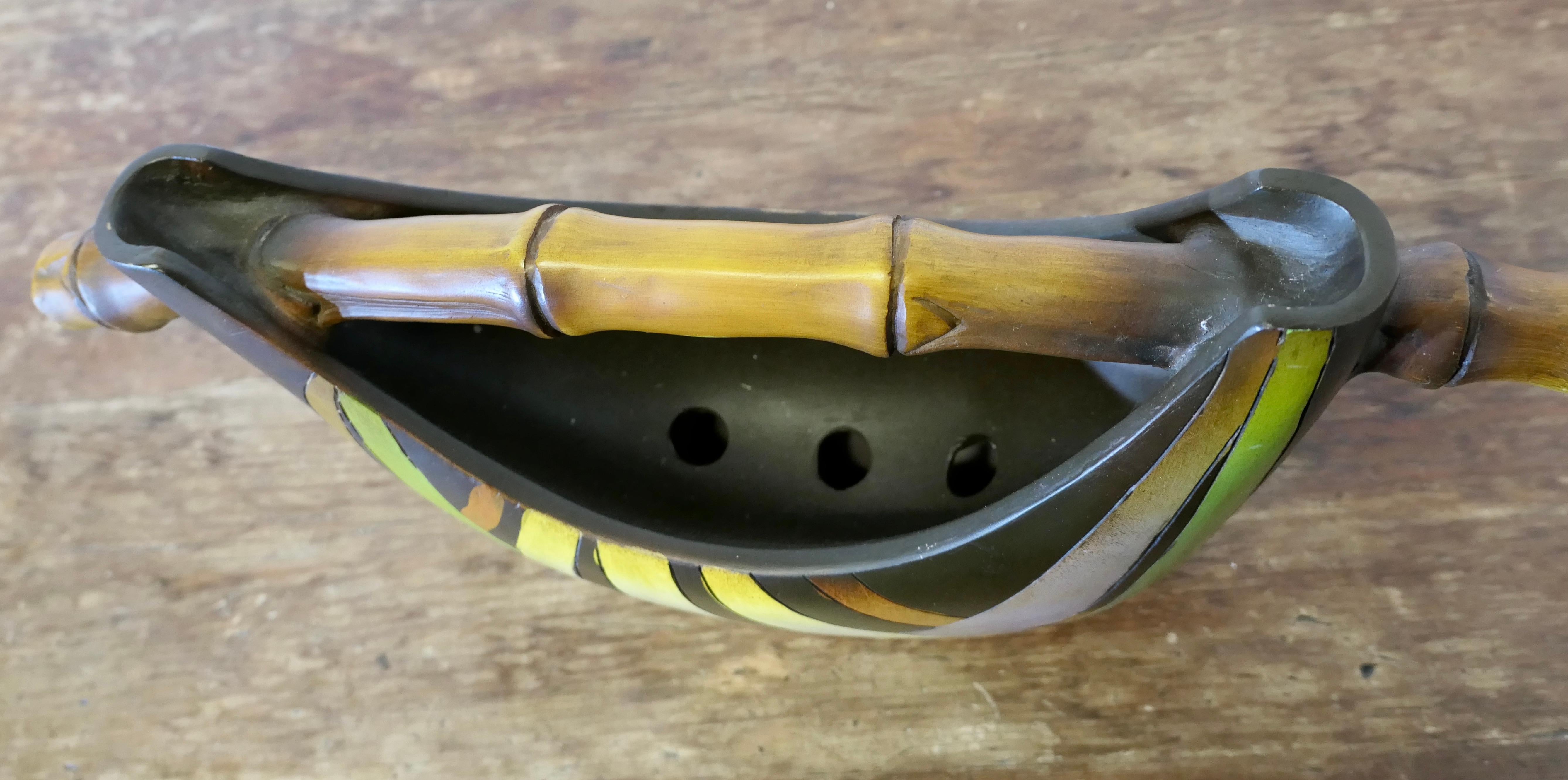 Mid-20th Century 1950s Ceramic Flower Vase in the form of a Basket