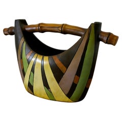 Vintage 1950s Ceramic Flower Vase in the form of a Basket