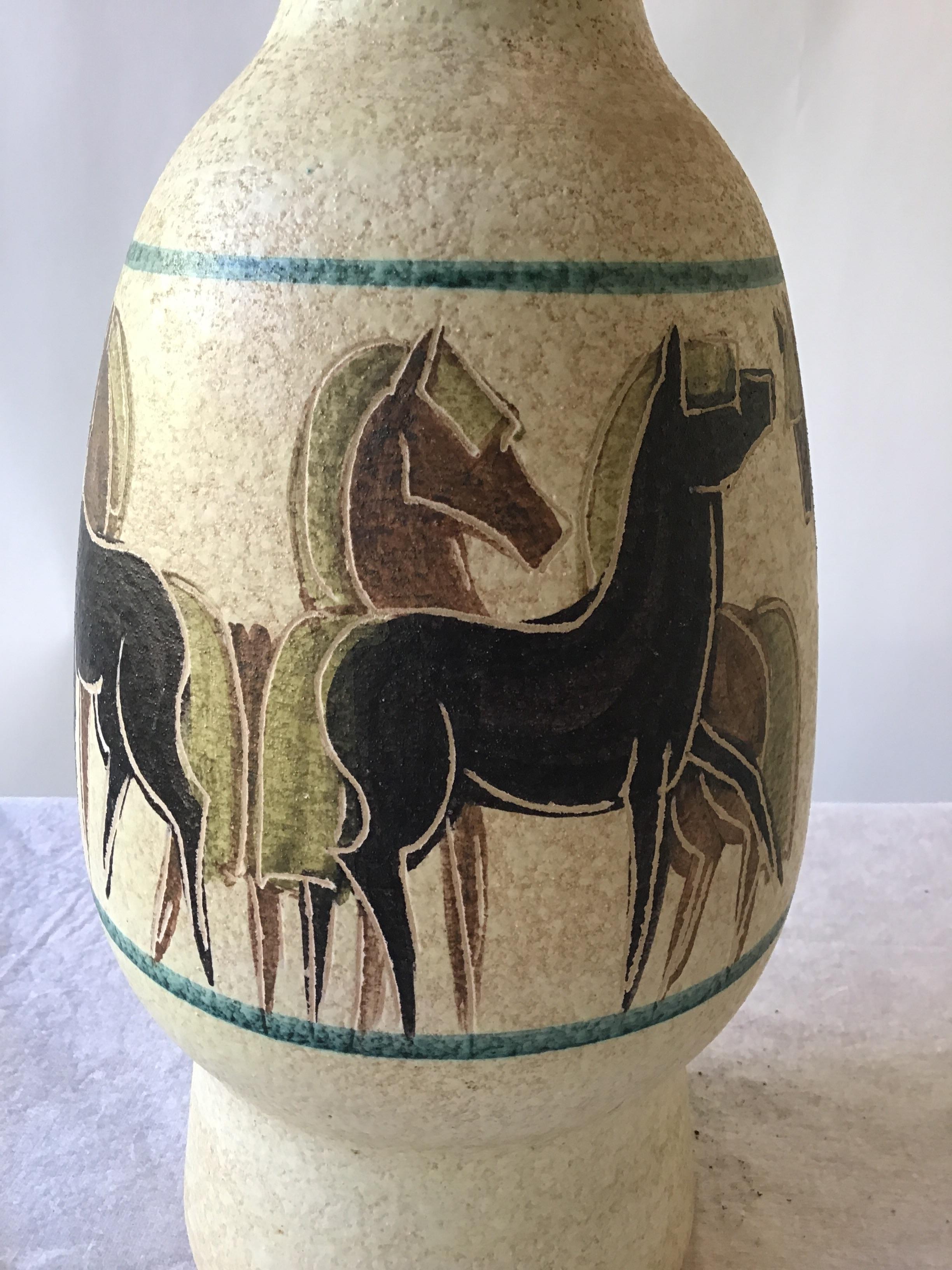 1950s Ceramic Horse Lamp For Sale 1
