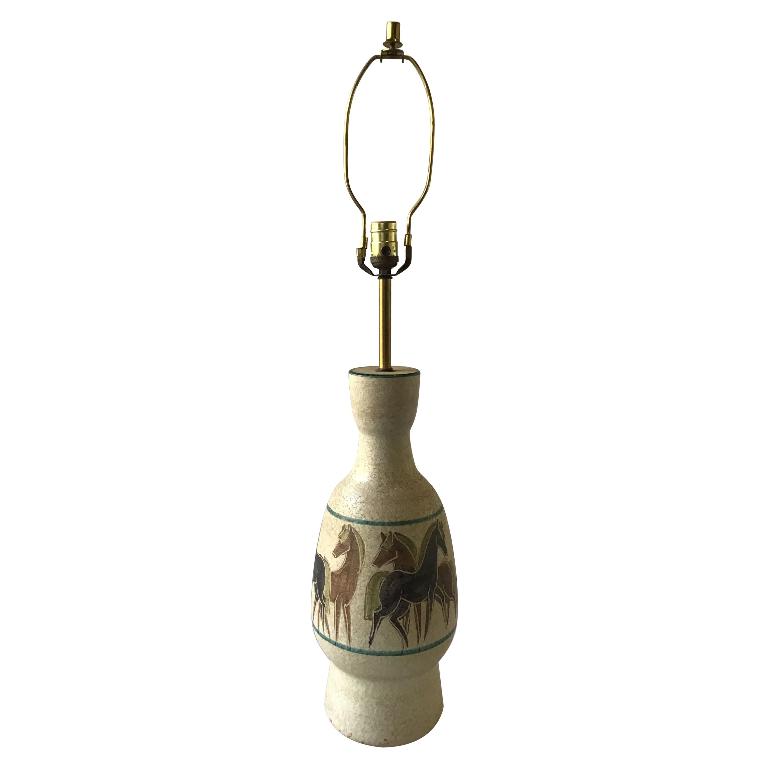 1950s Ceramic Horse Lamp