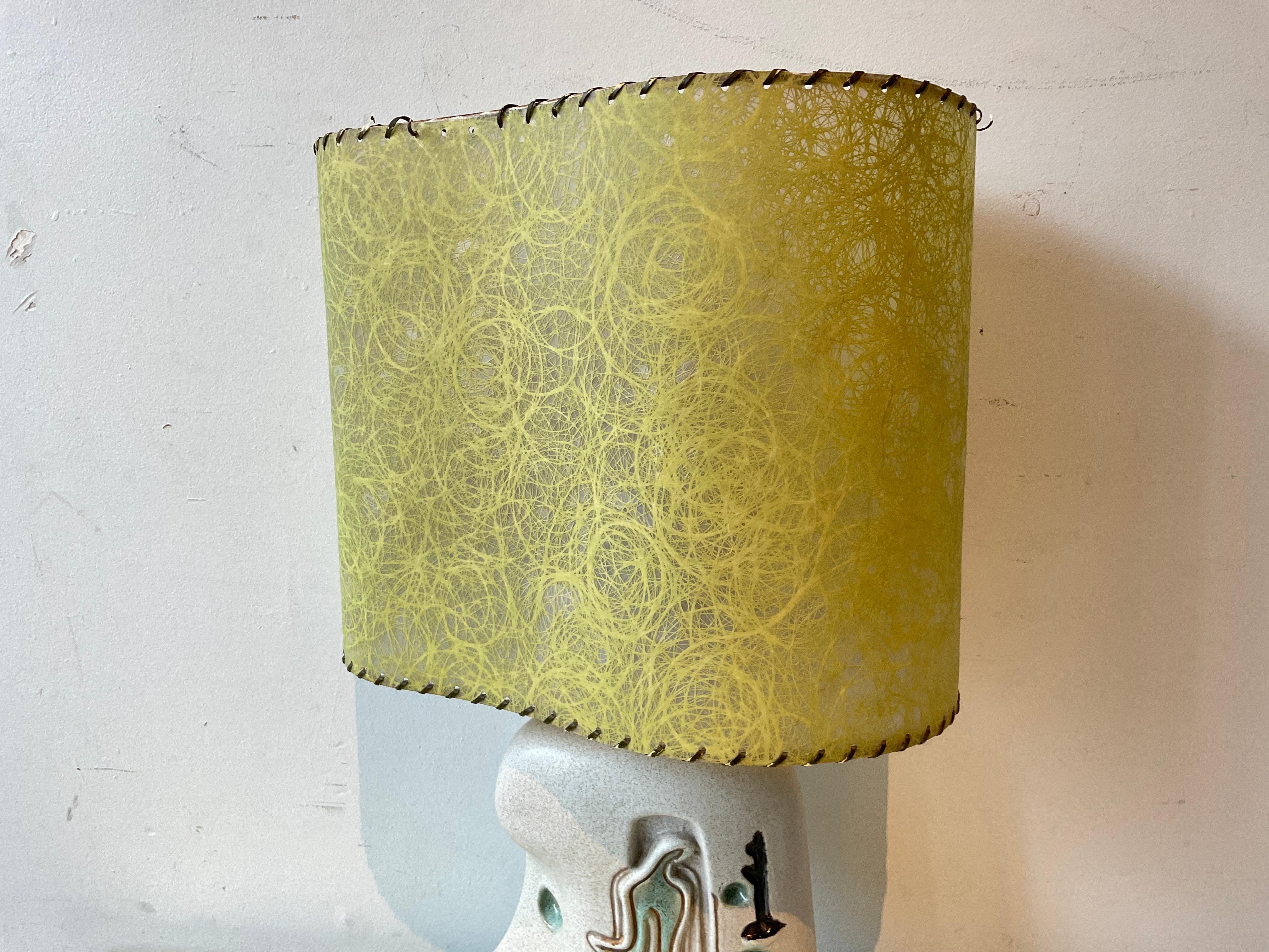 1950s Ceramic Lamp  In Good Condition For Sale In Tarrytown, NY