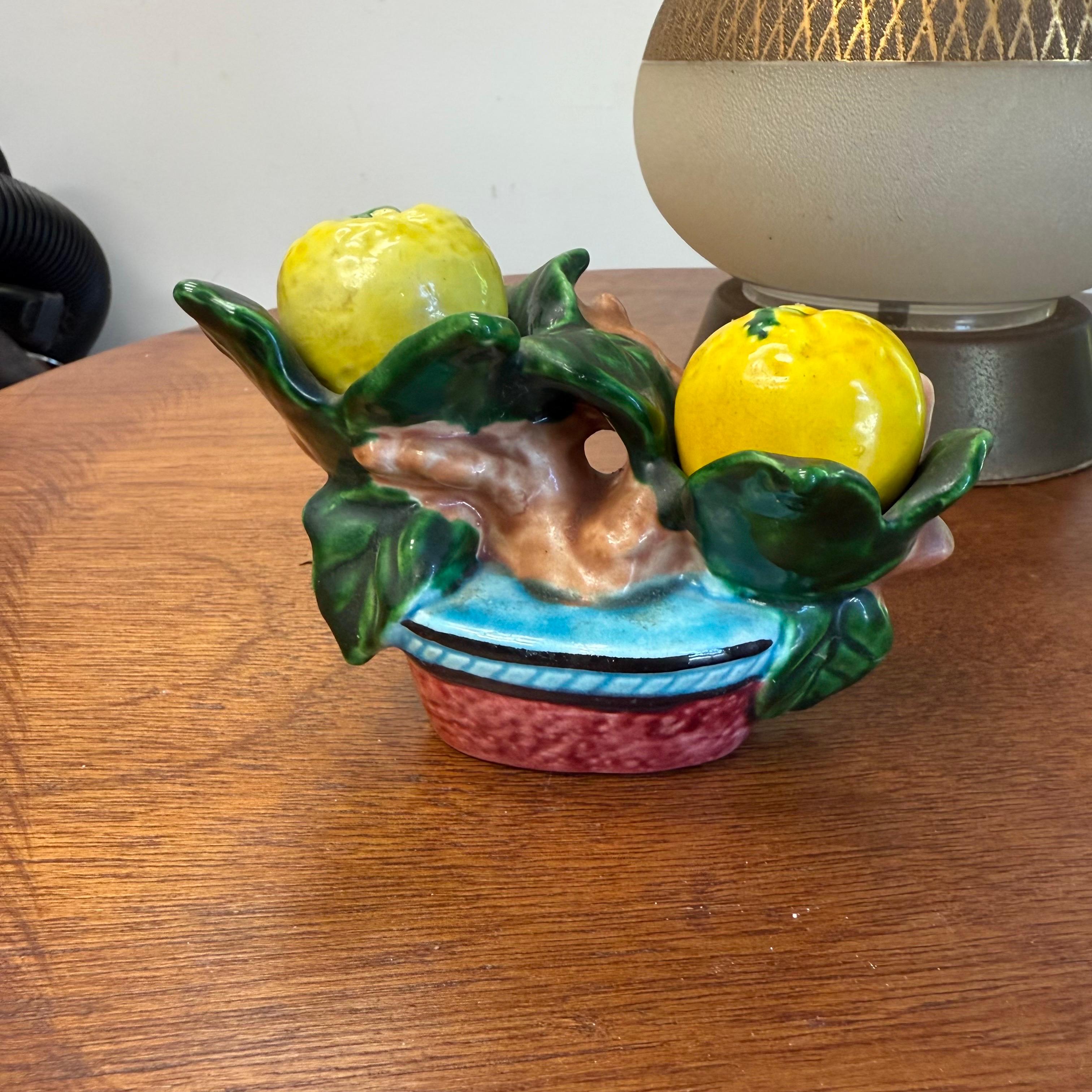 Mid-20th Century 1950's Ceramic Lemon Salt & Pepper Shakers For Sale