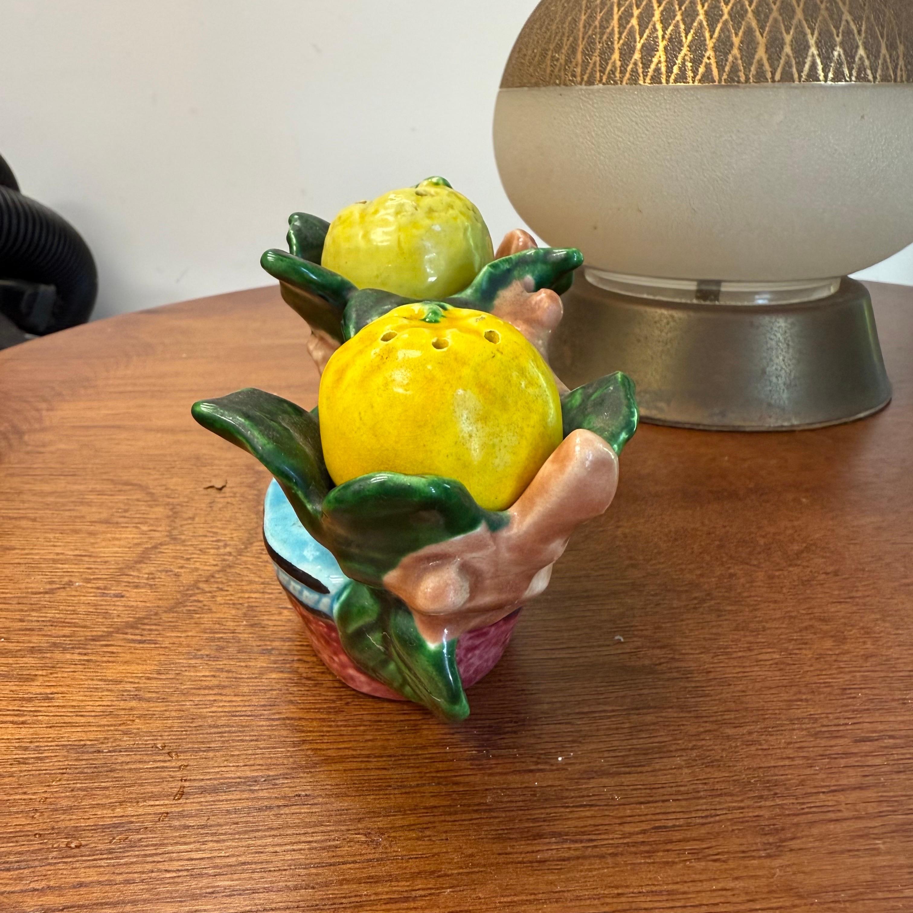1950's Ceramic Lemon Salt & Pepper Shakers For Sale 1