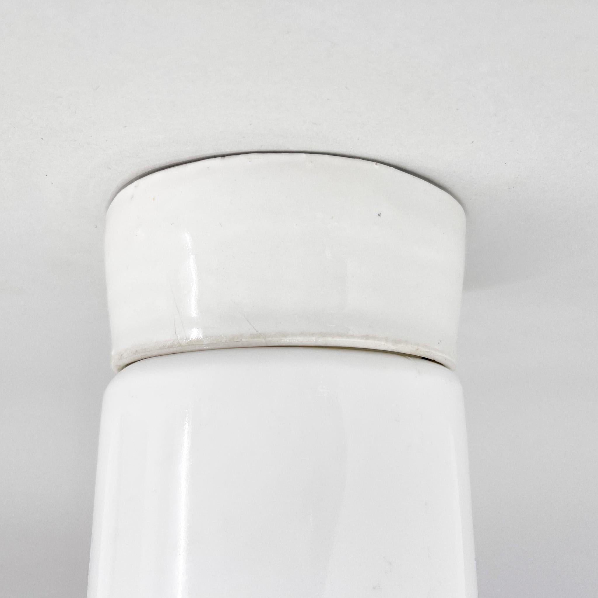 1950's Ceramic & Opaline Glass Ceiling or Wall Lamp, Czechoslovakia For Sale 2