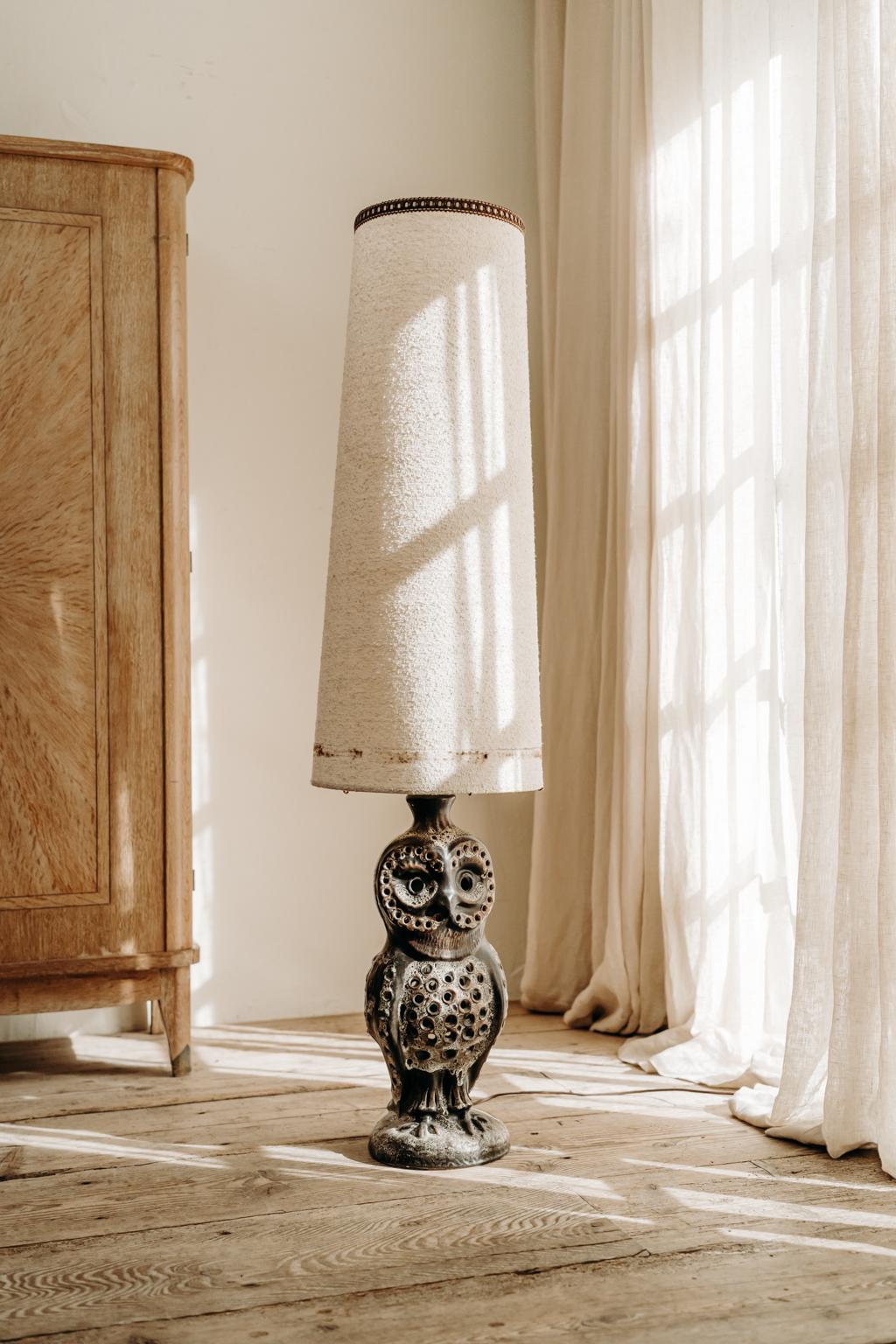 1950's Ceramic Owl Lamp 6
